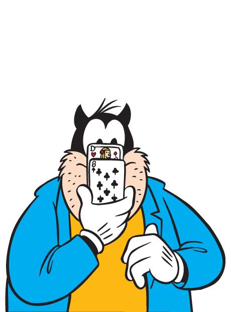 Kater Karlo hält Spielkarten vor seine Nase