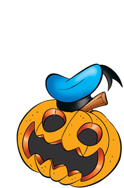 Halloween-Kürbis mit Donald-Mütze