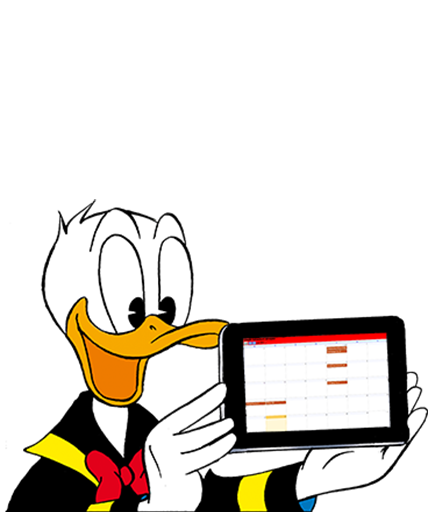 Donald mit Tablet