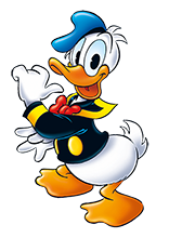 Donald Duck zeigt auf sich