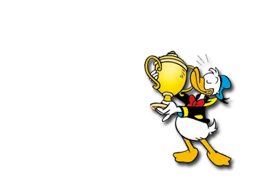 Donald mit Pokal