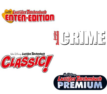 LTB Enten-Edition 67, LTB Crime 10, LTB Classic Edition 8 und LTB Premium 27.