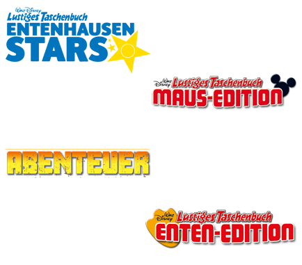 LTB Entenhausen Stars 8, LTB Maus-Edition 20,  LTB Abenteuer 8, LTB Enten-Edition 84.
